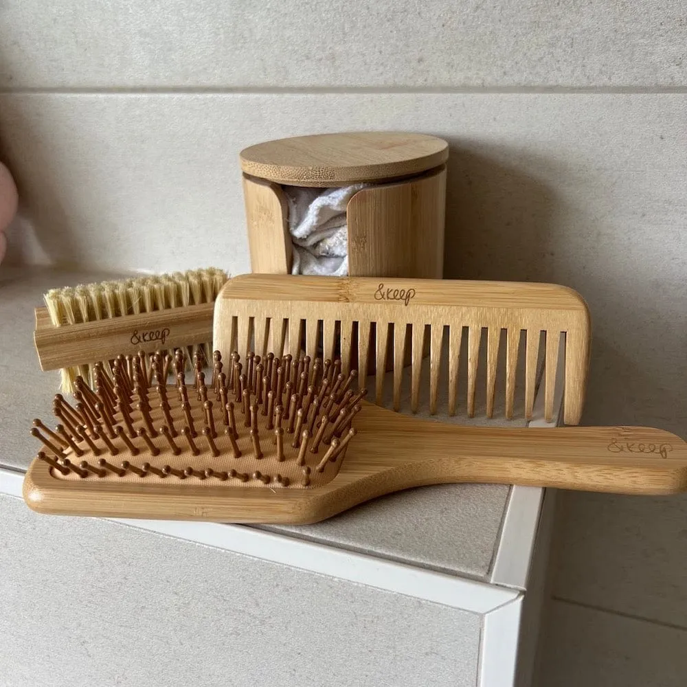 &Keep Bamboo Paddle Hair Brush