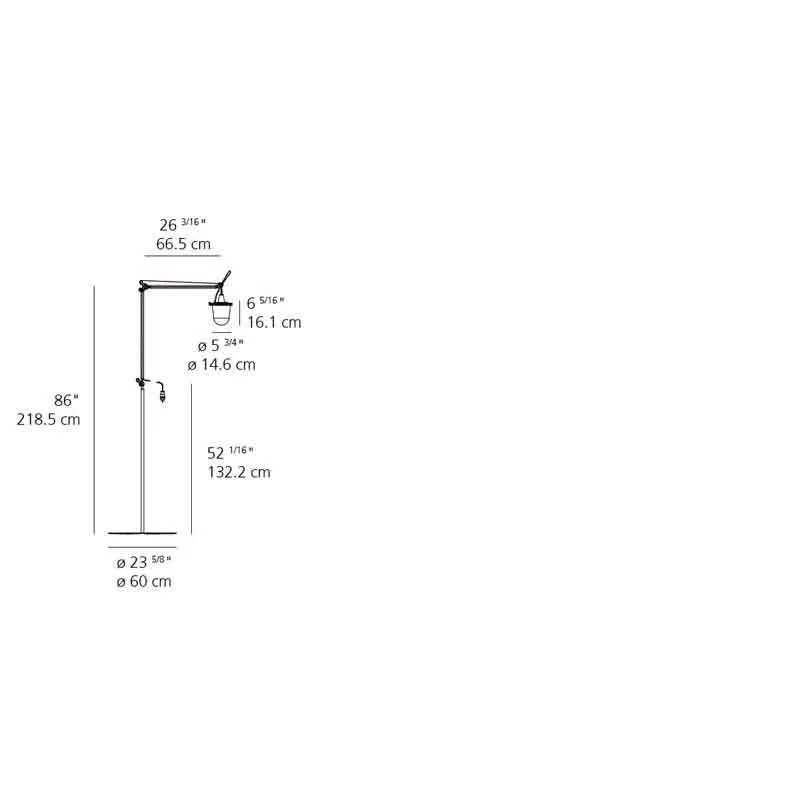 Artemide TOU0110 Tolomeo 23W LED Dimmable Aluminum Outdoor Lantern Floor Light