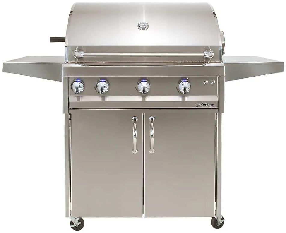 Artisan 32'' Professional 3-Burner Freestanding Propane Gas Grill With Rotisserie