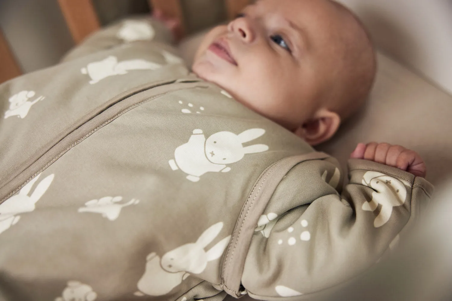 Baby Sleeping Bag Removable Sleeves 90cm Miffy  Snuffy - Olive Green