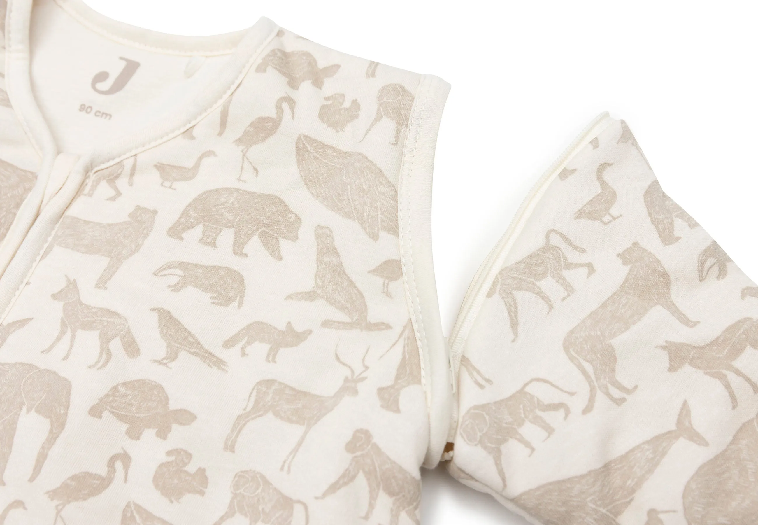 Baby Sleeping Bag with Removable Sleeves 90cm Animals - Nougat