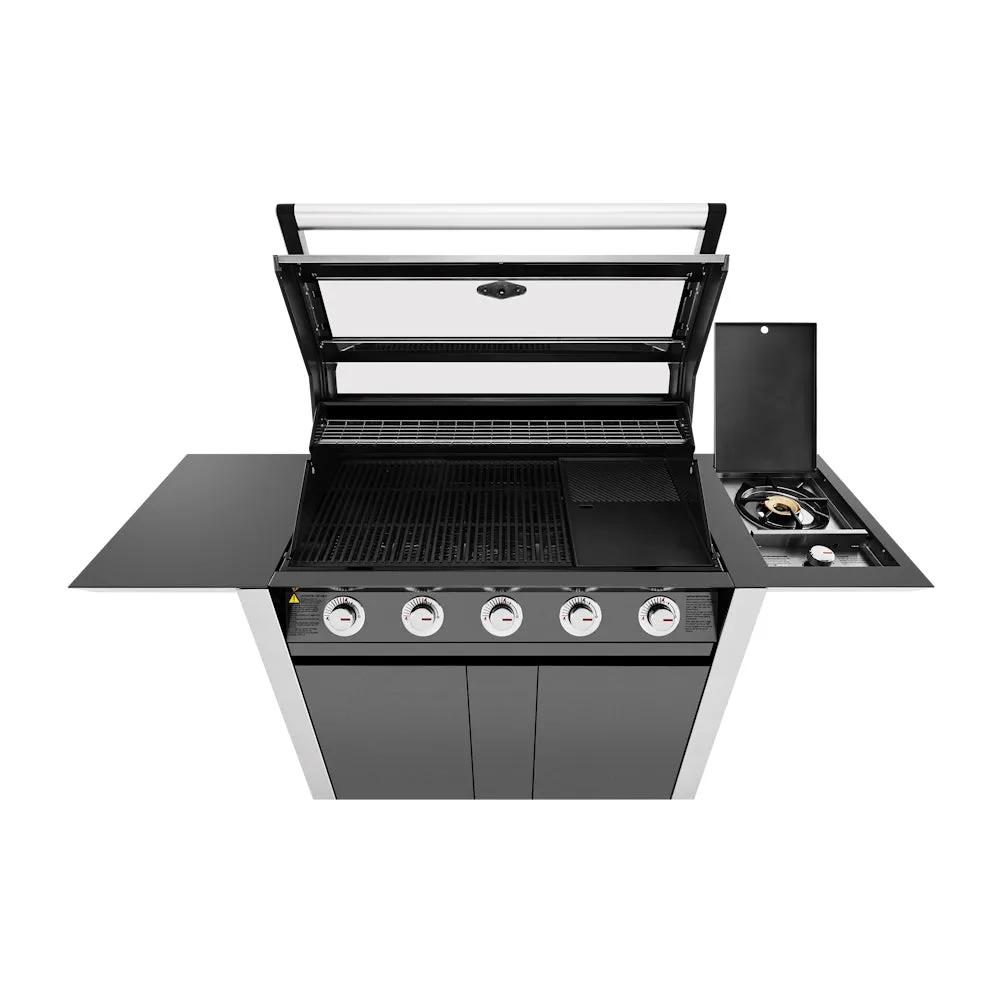 BeefEater Dark 1600 Series 5-Burner BBQ w/ Side Burner & Trolley