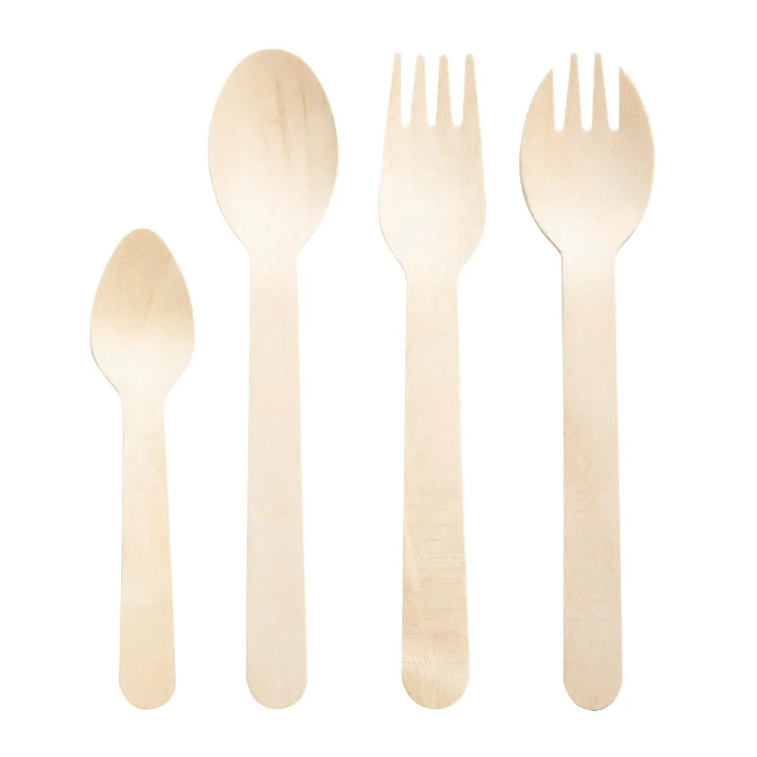 CH086 Fiesta Compostable Individually Wrapped Wooden Sporks (Pack of 500)