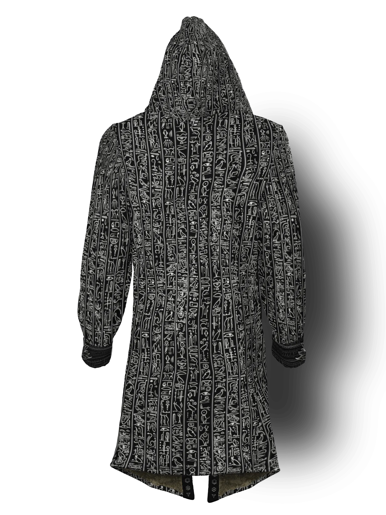 Egyptian Glyphs (Black) Cyber Hooder Cloak