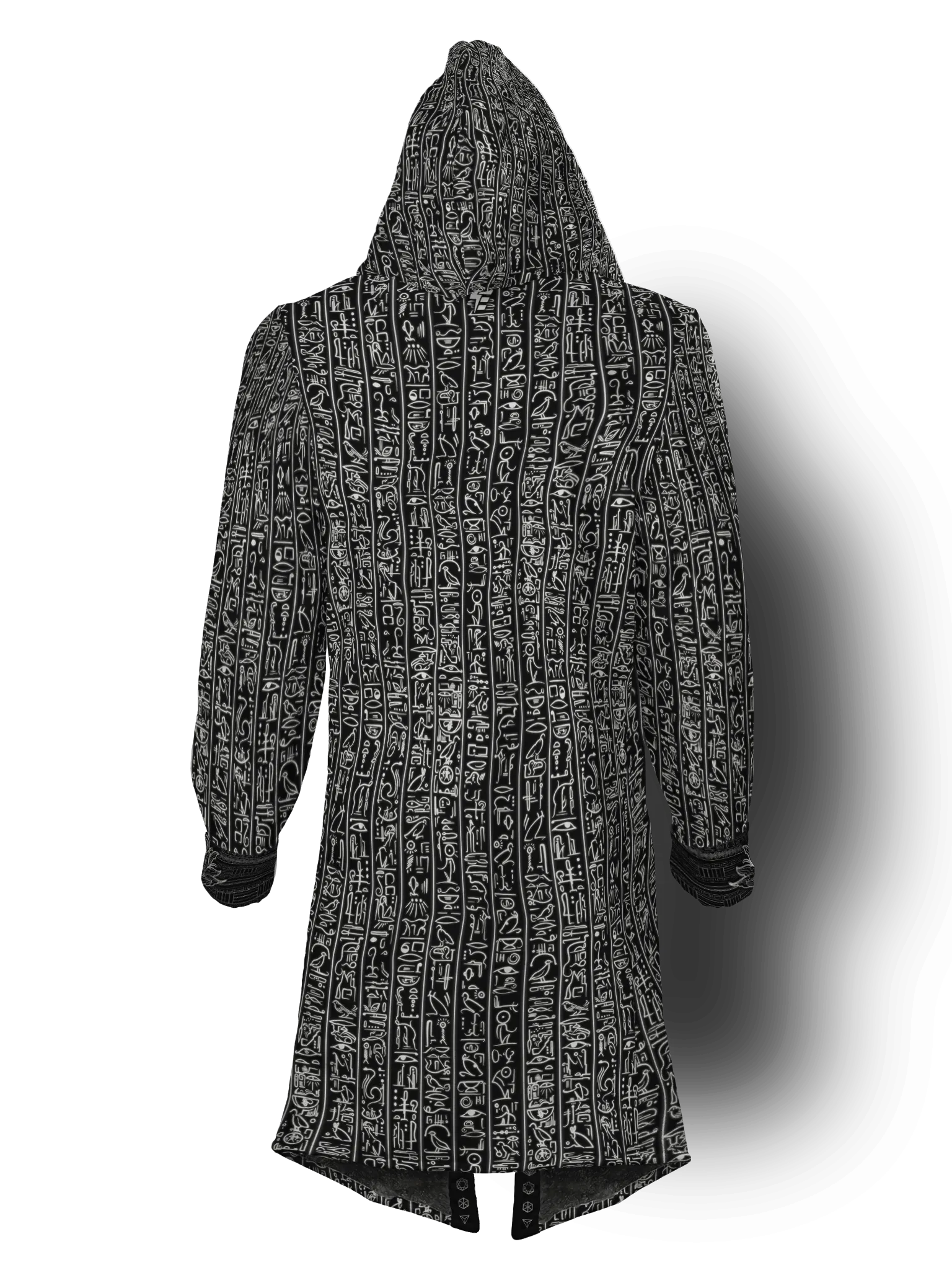 Egyptian Glyphs (Black) Cyber Hooder Cloak