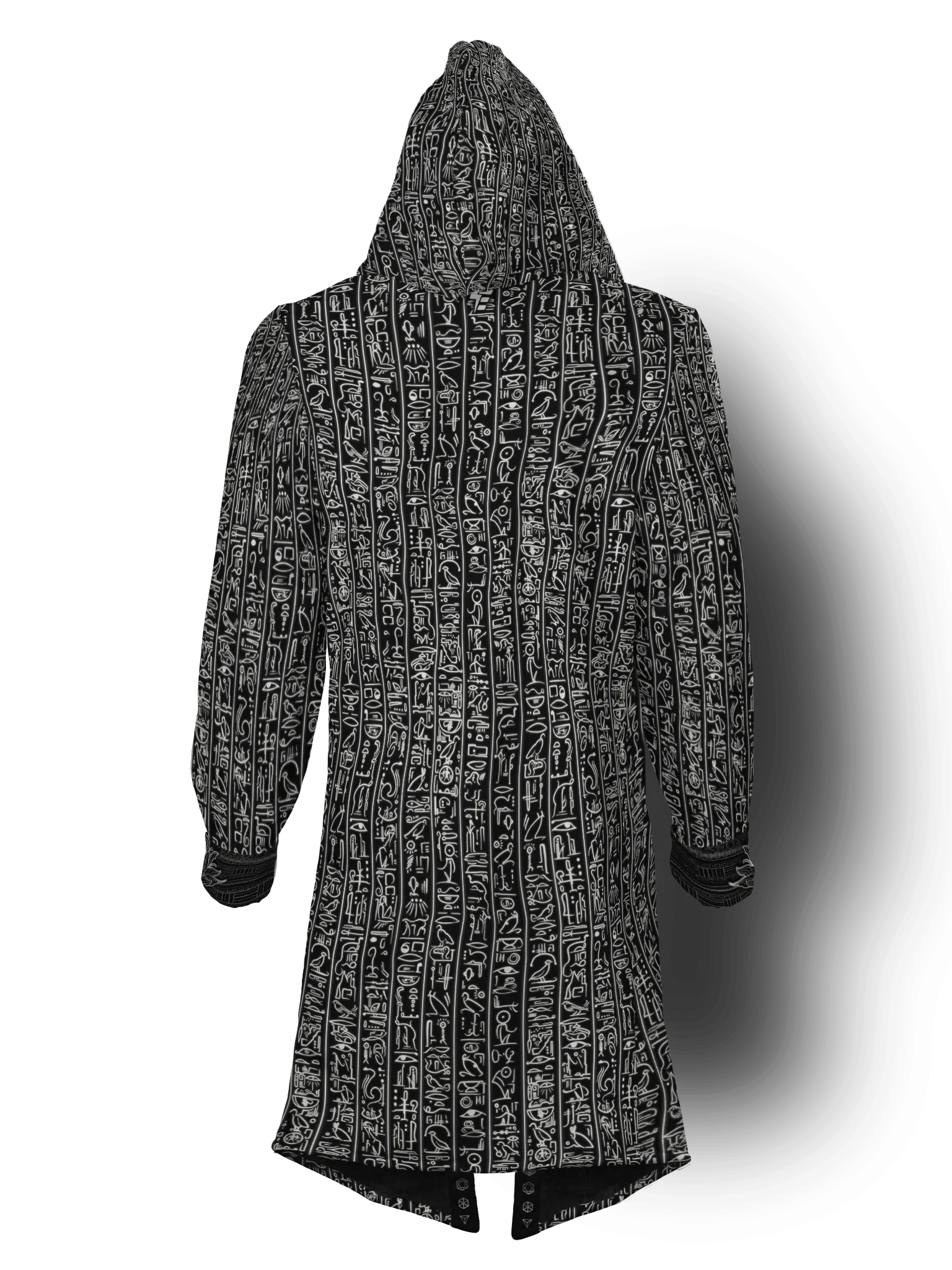 Egyptian Glyphs (Black) Cyber Hooder Cloak