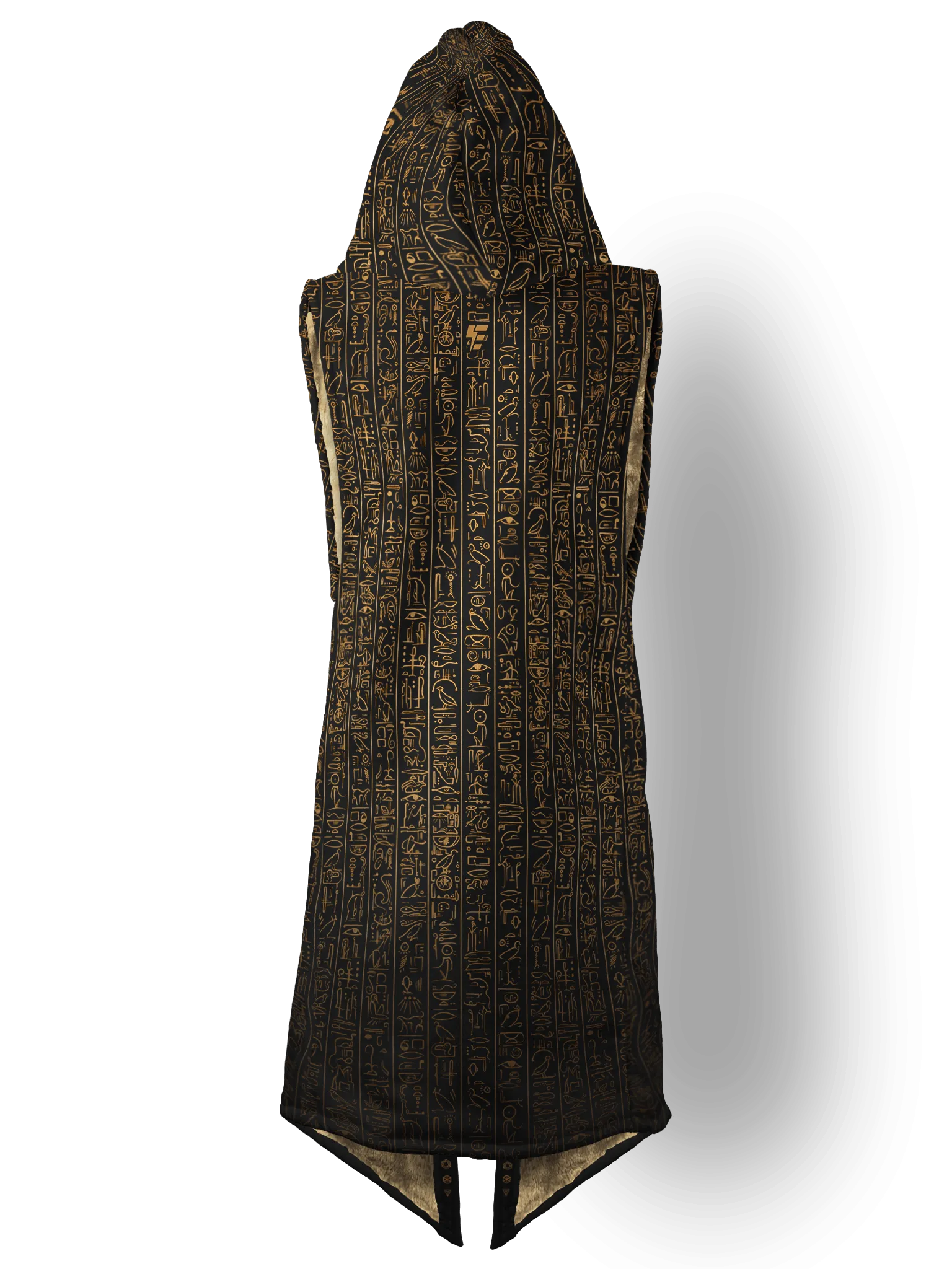 Egyptian Glyphs (Faded Gold) Cyber Hooder Cloak