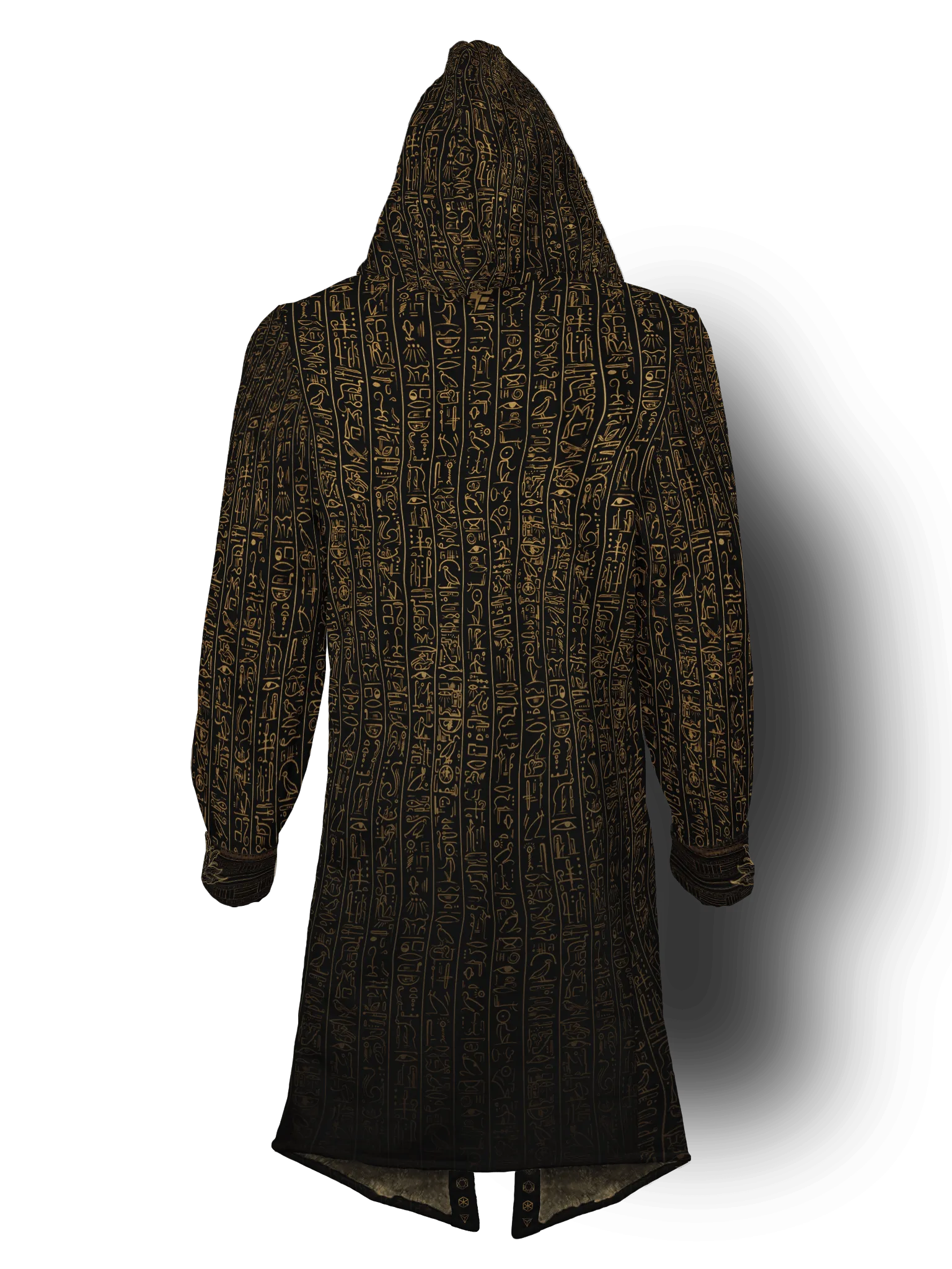 Egyptian Glyphs (Faded Gold) Cyber Hooder Cloak