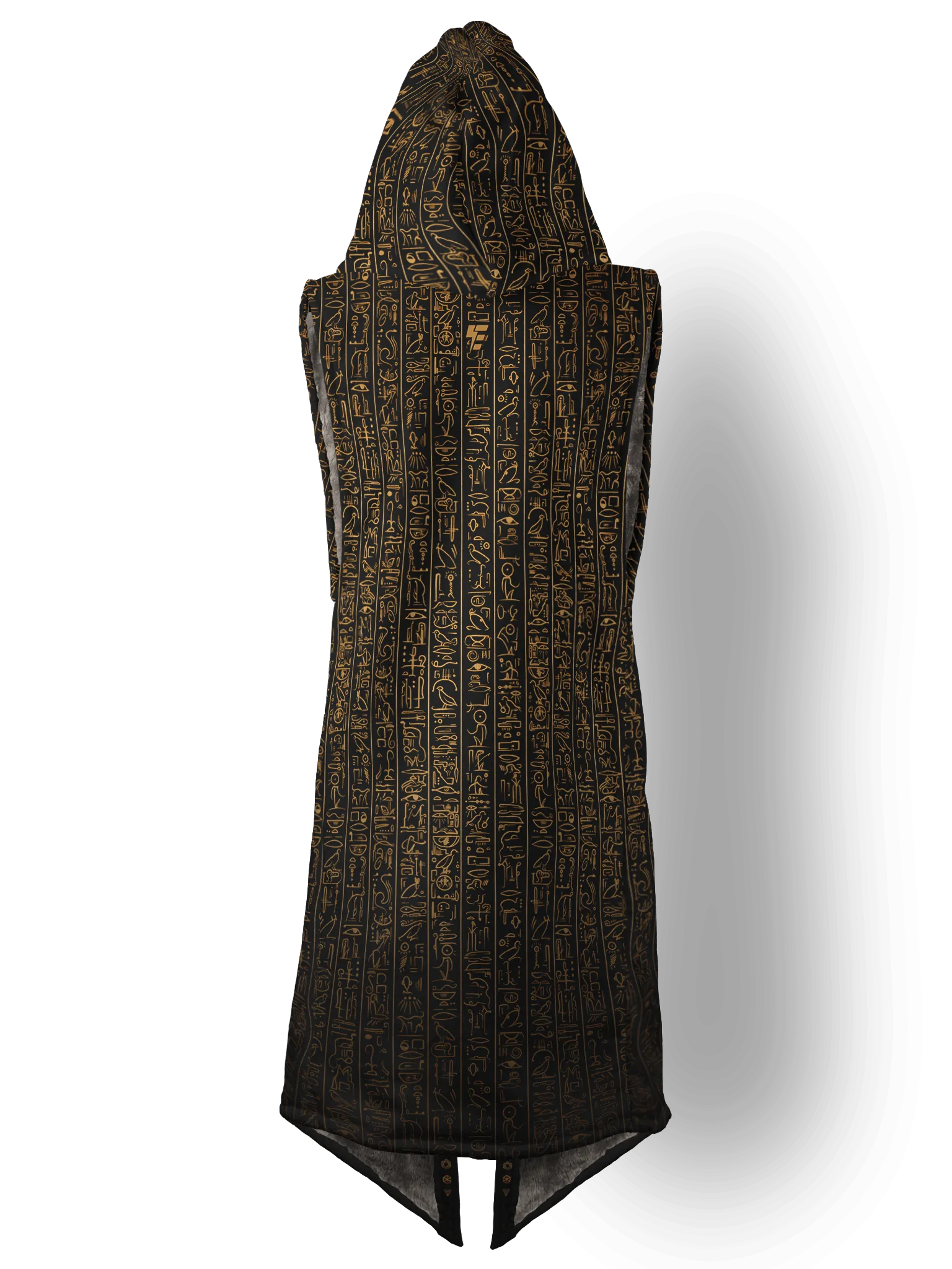 Egyptian Glyphs (Faded Gold) Cyber Hooder Cloak