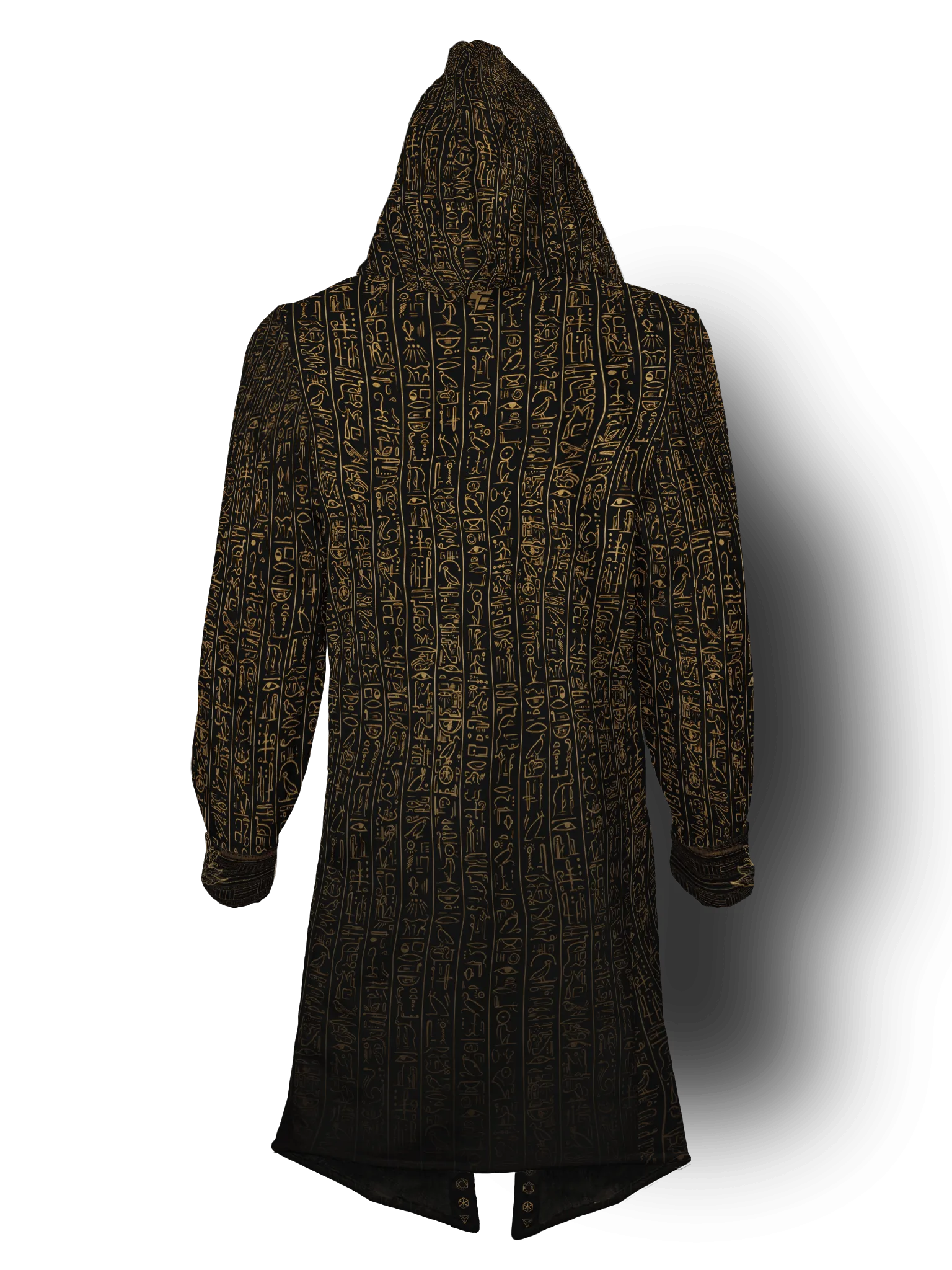 Egyptian Glyphs (Faded Gold) Cyber Hooder Cloak