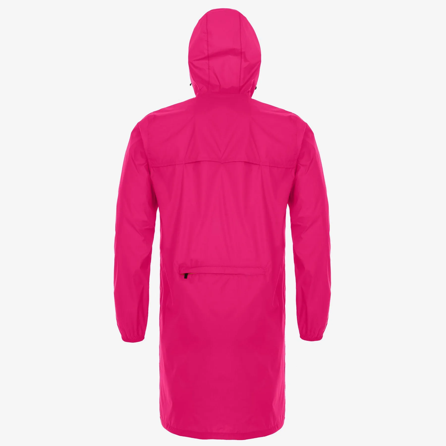 Eiffel - Unisex Waterproof Packable Long Rain Jacket in Fuchsia Fluo