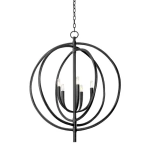 Five Light Pendant from the Fillea Collection in Black Iron Finish by Troy Lighting