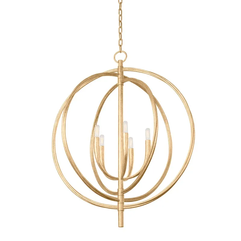 Five Light Pendant from the Fillea Collection in Vintage Gold Leaf Finish by Troy Lighting