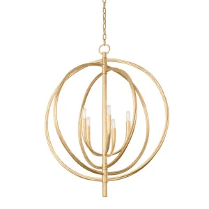 Five Light Pendant from the Fillea Collection in Vintage Gold Leaf Finish by Troy Lighting