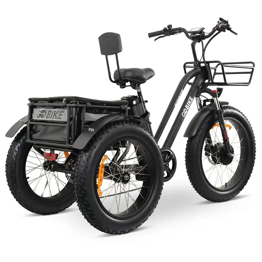 GOBike Forte - Step-Through Fat Tire Electric Tricycle - Top Speed 20mph - 750W