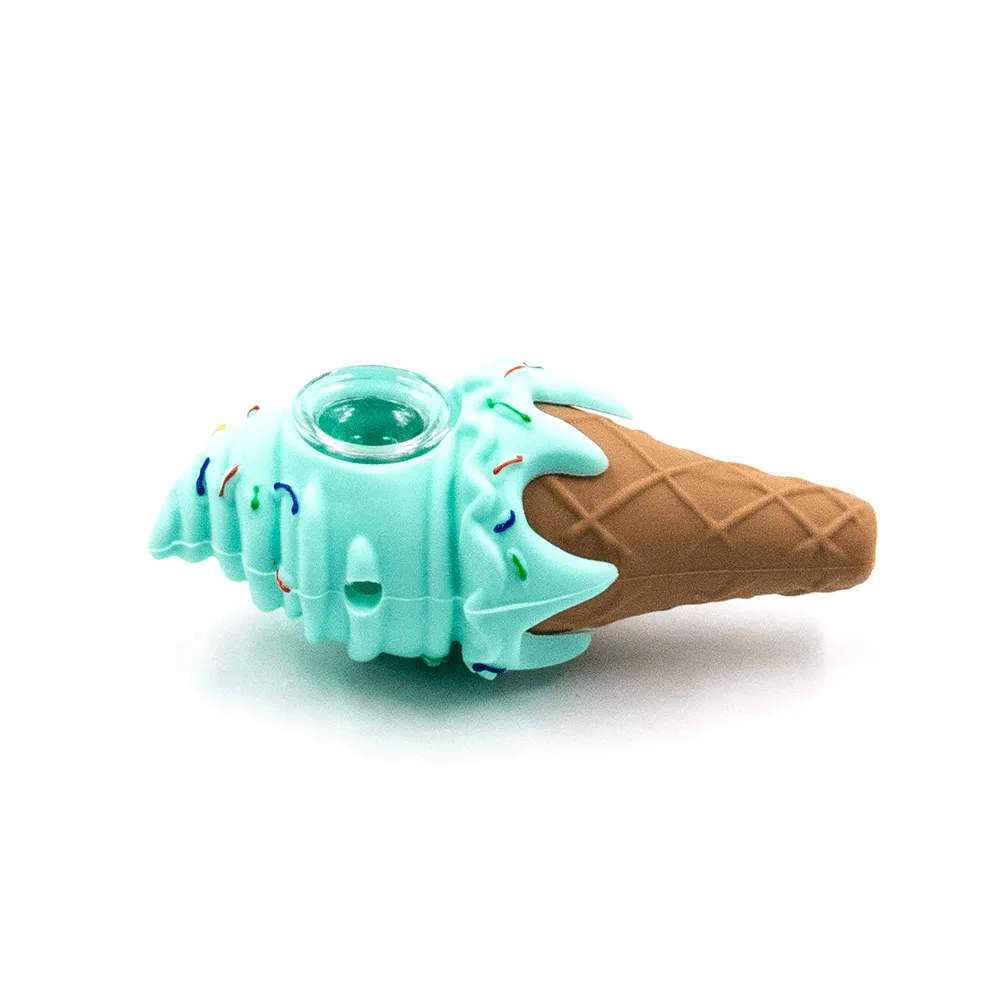 Ice Cream Cone Silicone Pipe - Aqua