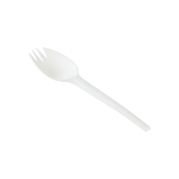 Karat Earth Medium-Heavy Weight CPLA Compostable Spork Wrapped, White - 750 pcs