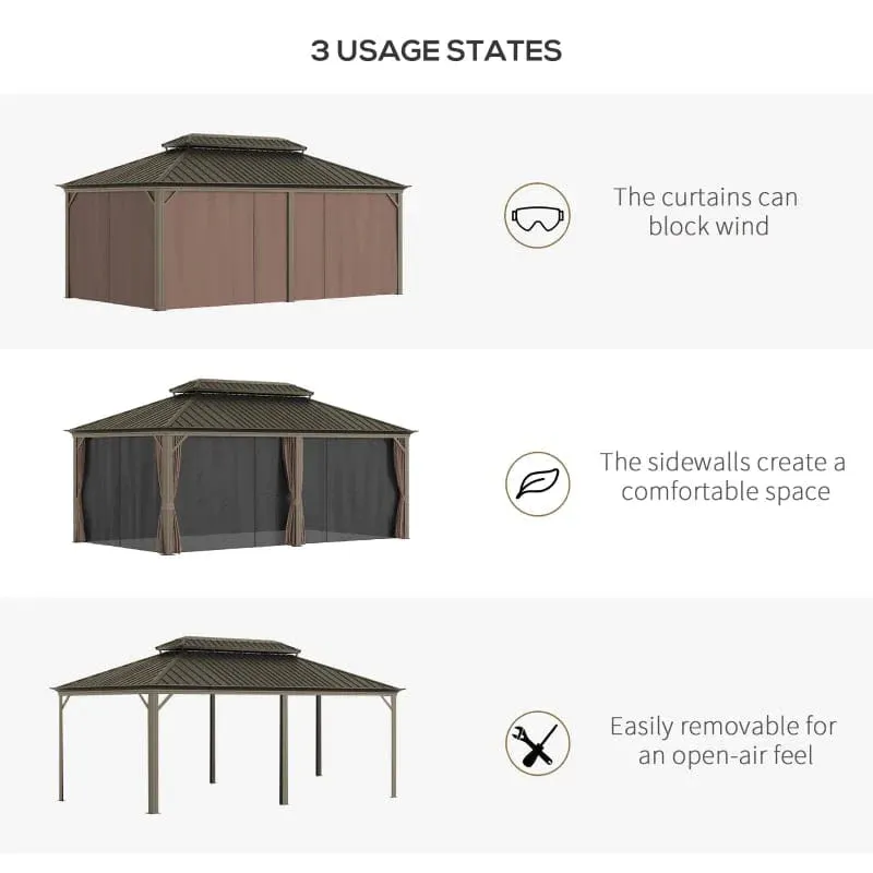 Outsunny 12'x20' Hardtop Gazebo - 84C-204V02