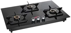 Pigeon Hobtop Stainless Steel 3 Burner Gas Stove, Black