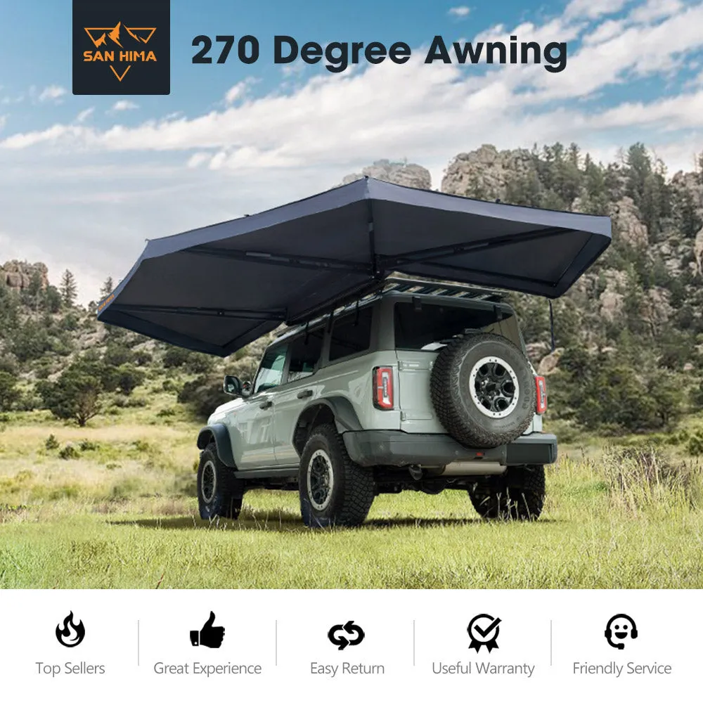 San Hima 270 Degree Free-Standing Awning-Passenger Side 600D Oxford UPF50  4X4