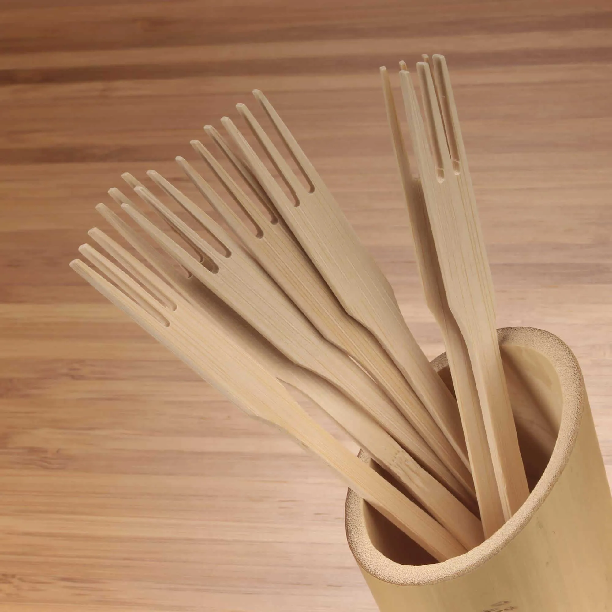 Trident Bamboo Fruit Forks