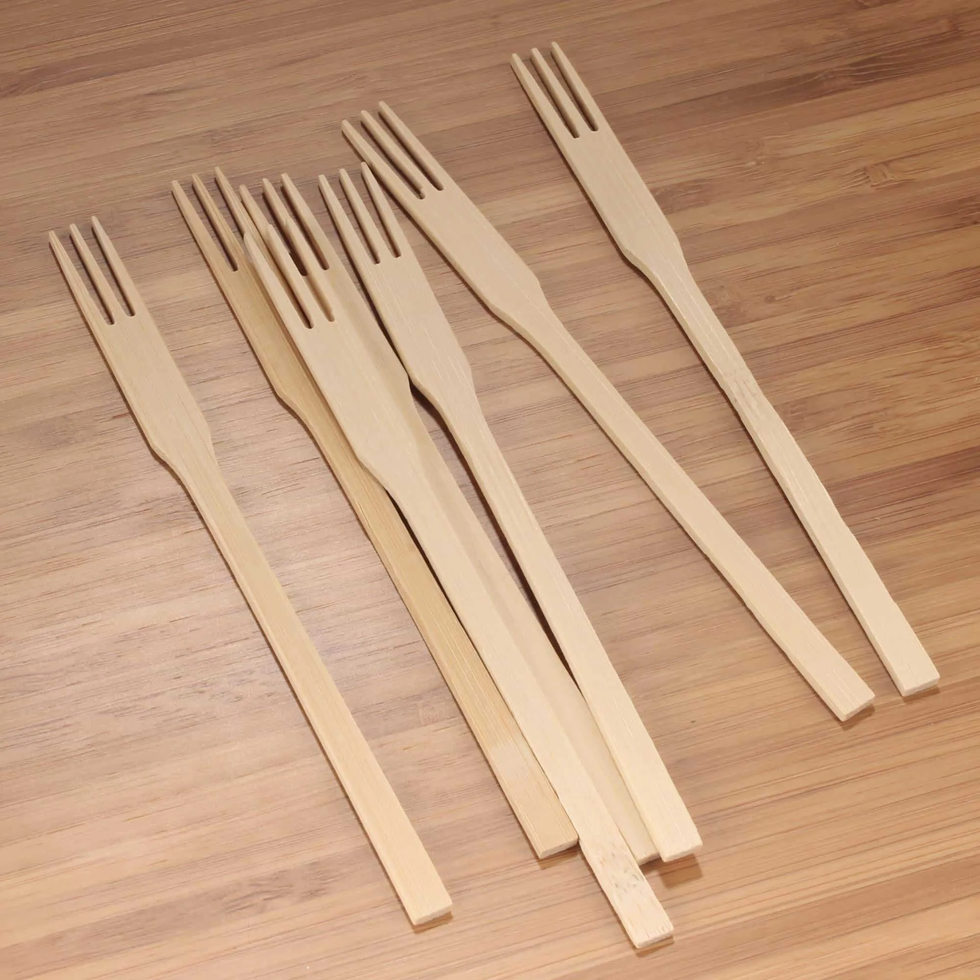 Trident Bamboo Fruit Forks