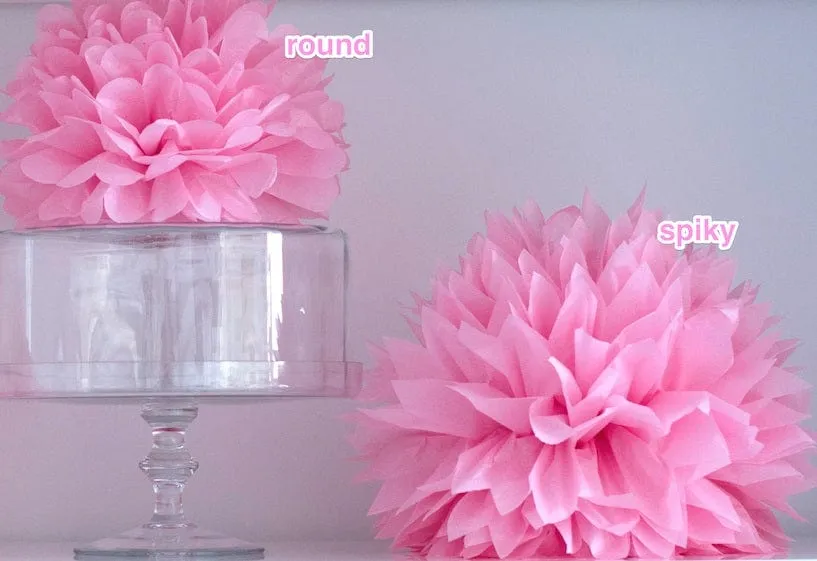 White tissue paper pom pom party decoration