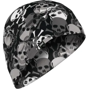 Zan All Over Black & White Skull Beanie Sportflex